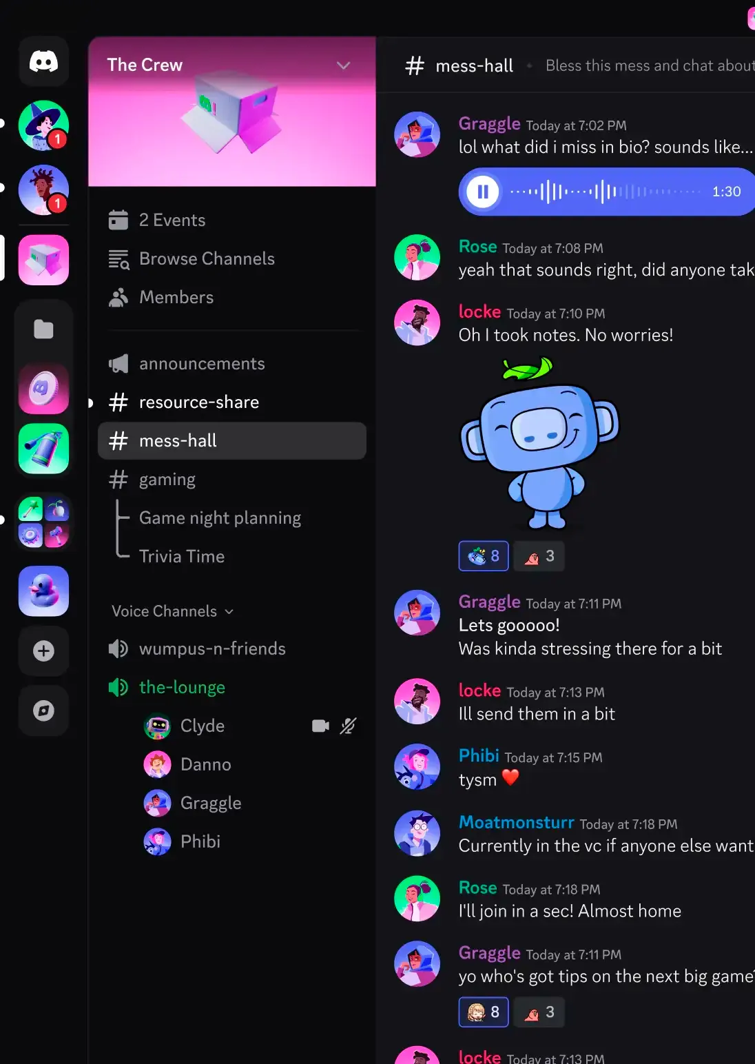 Discord 桌面端聊天界面展示图