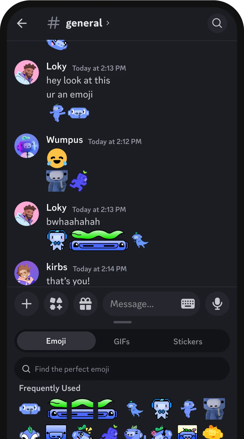 Discord 移动端聊天界面展示图